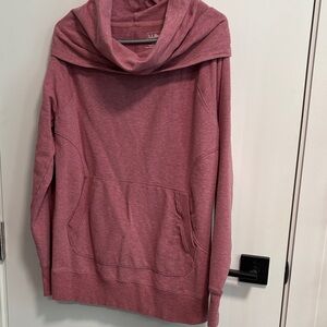 L.L. Bean Rose Cowl Neck Pullover with Kangaroo Pocket